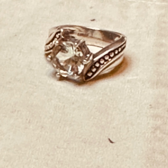 925 Sterling Silver Pale Green Round Prasiolite Bypass Ring - Picture 9 of 14